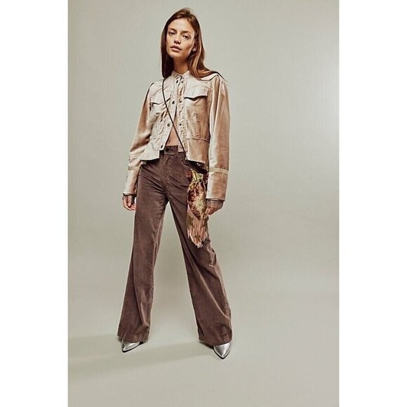 NEW FREE PEOPLE BALLET RACER VELVET CHAMPAIGN JACKET SZ XS - Picture 2 of 14